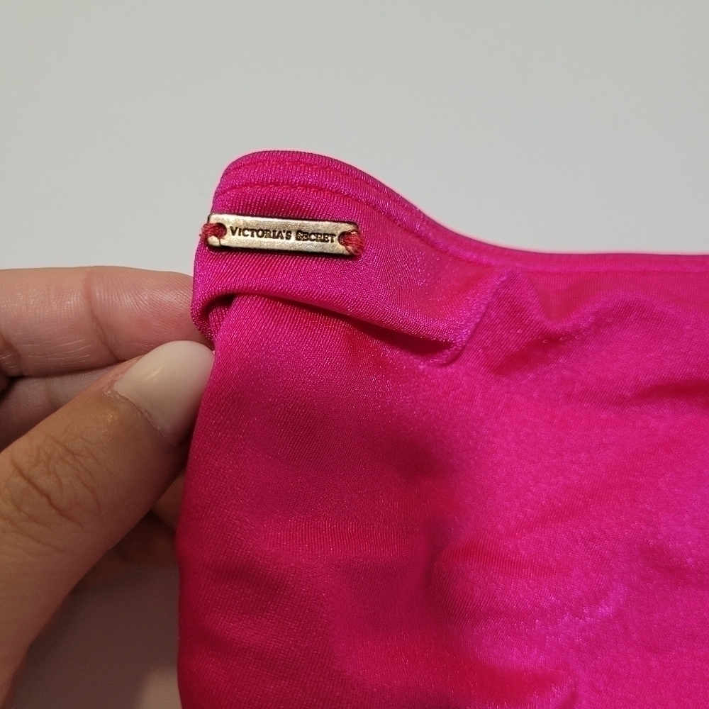 Vintage Victoria's Secret fuschia pink Bandeau hipster bikini set - Picture 8 of 11